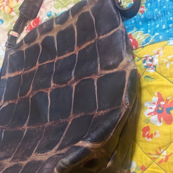 Dooney and Bourke black crocodile embossed hobo and wallet